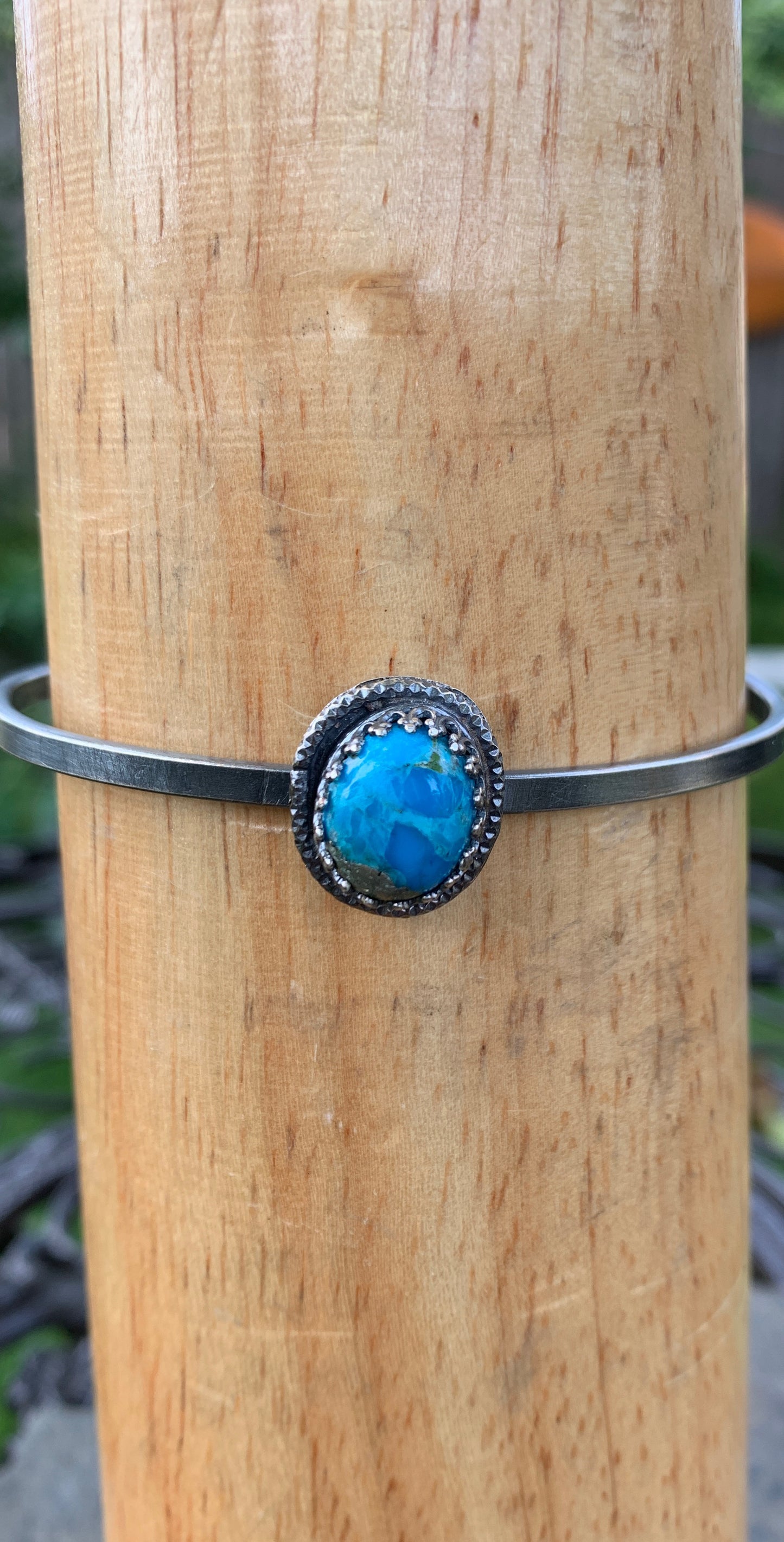 Turquoise with Pyrite stacker cuff bracelet