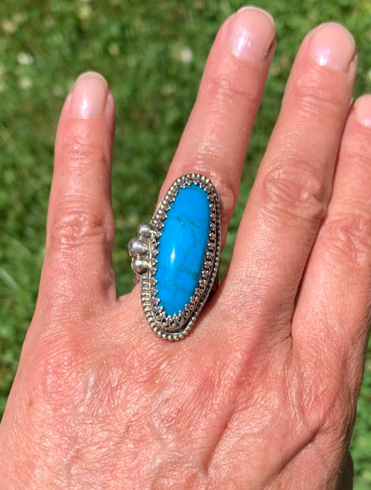 Sterling Silver handmade Turquoise adjustable ring