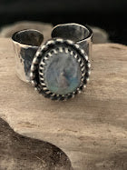 Sterling Silver Moonstone adjustable ring