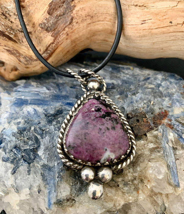 Ruby Zoisite Sterling Silver Pendant